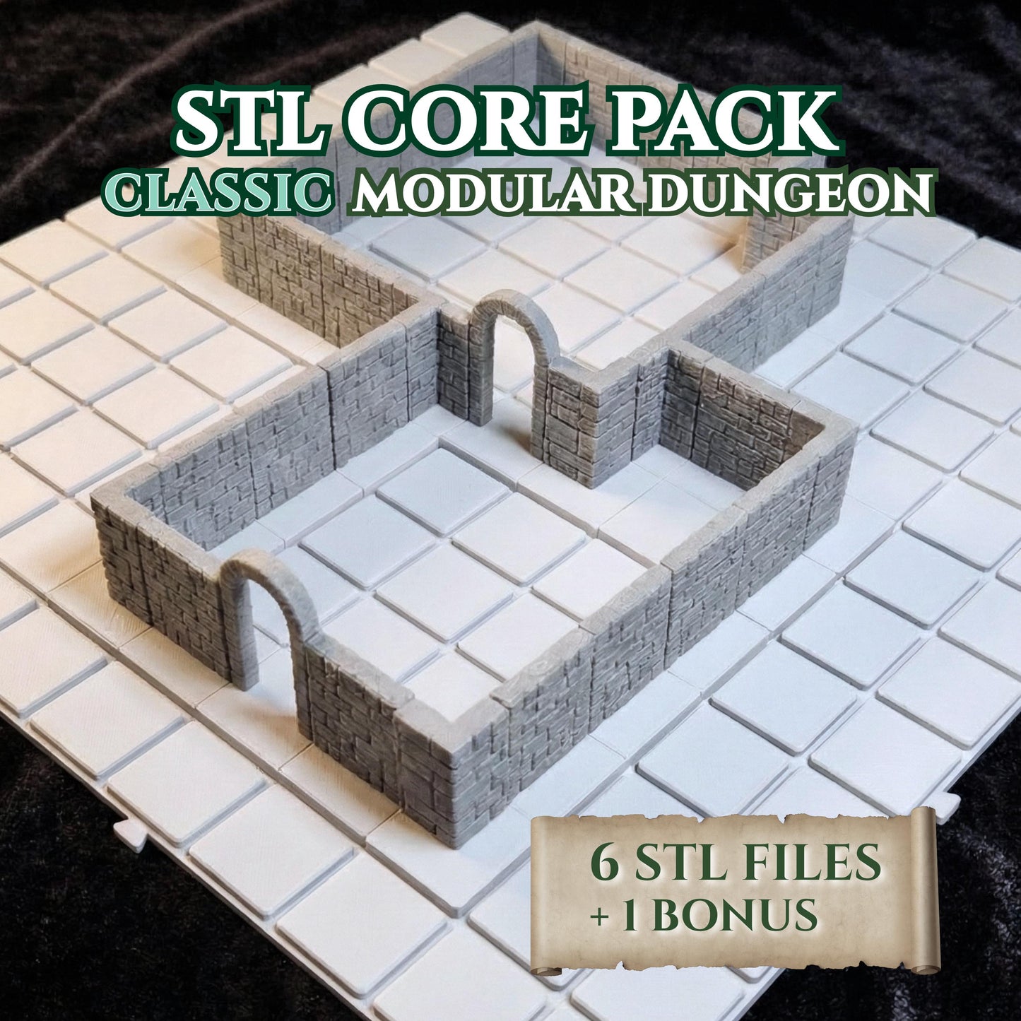 STL Core Pack – Classic Dungeon Builder (6 STL Files + 1 Bonus)
