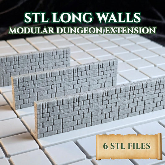 STL Long Walls Pack – Centered Walls & Edge Walls Versions (6 STL Files)