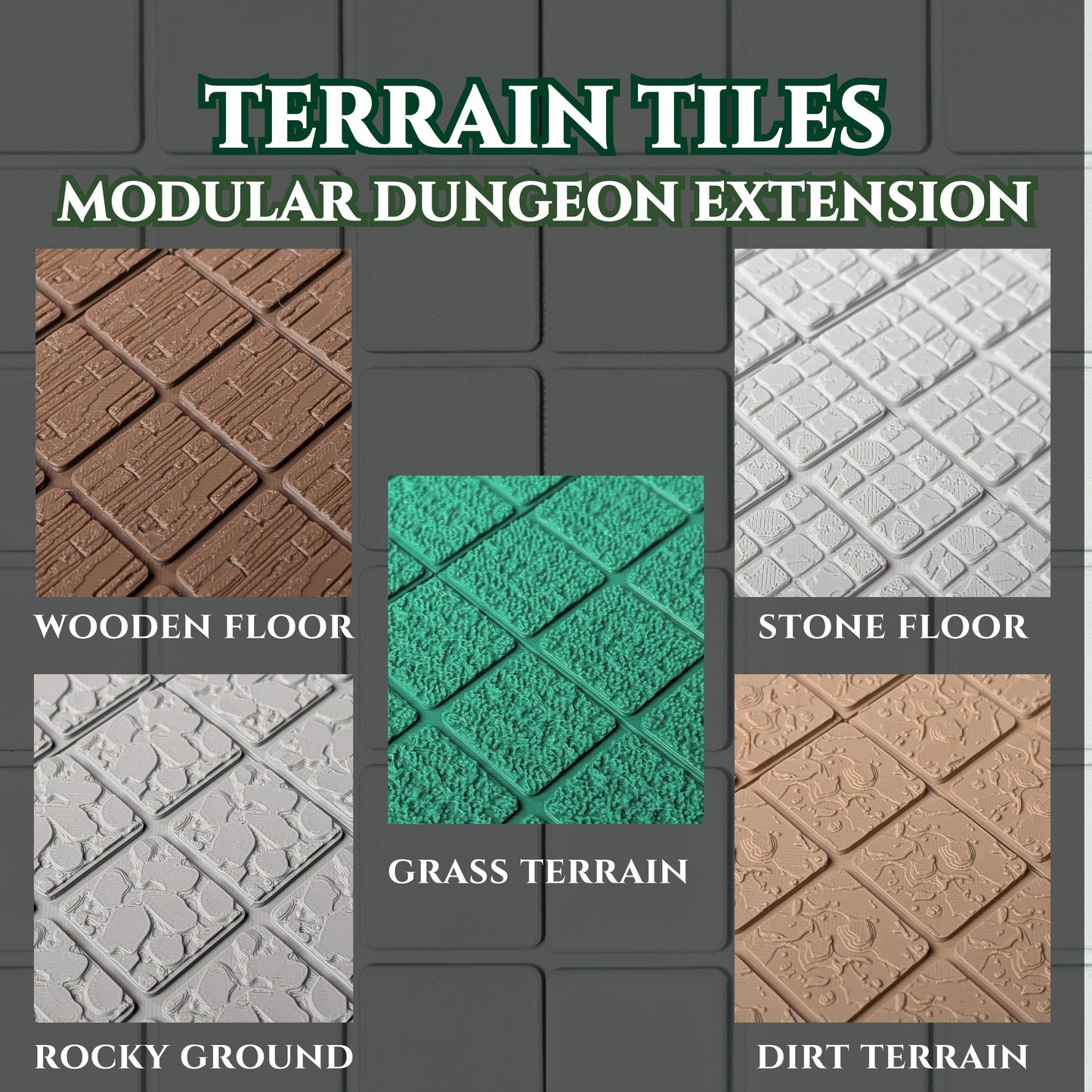 Terrain Tiles – Physical Sets | Stone, Wood, Grass, Rocky, Dirt