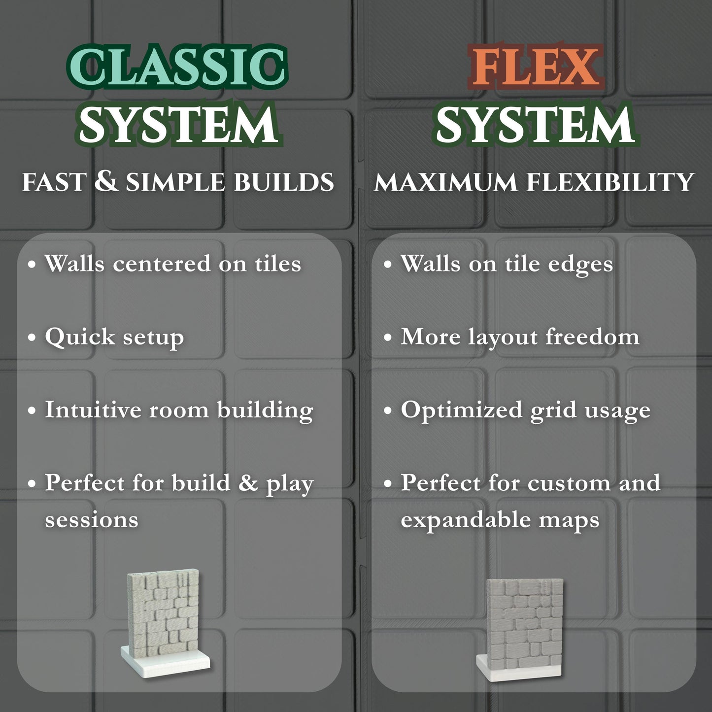 STL MEGA BUNDLE – Dungeon Builder (Classic + Flex Systems) + Tavern Props (16 Files + 3 Bonus)