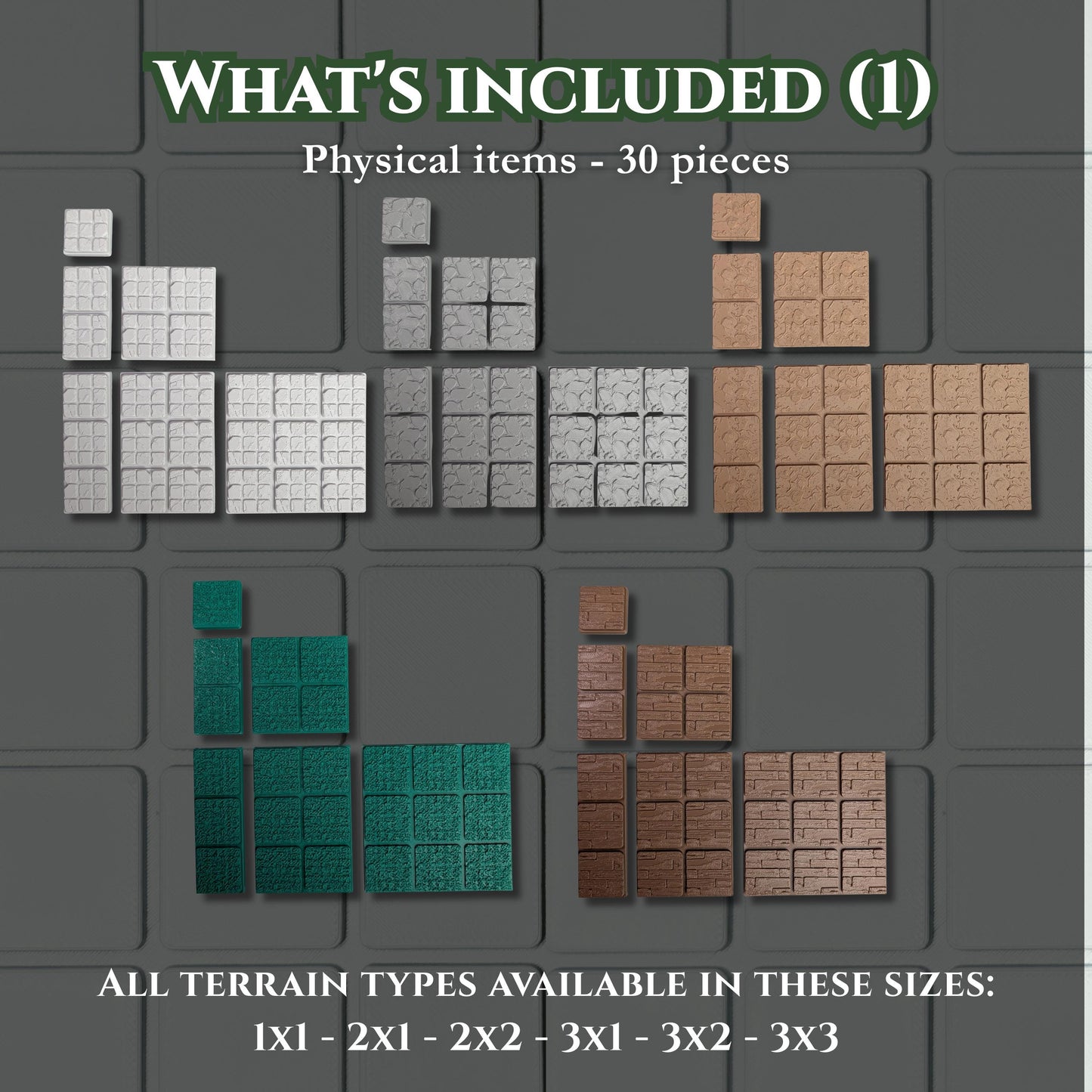 Terrain Tiles – Physical Sets | Stone, Wood, Grass, Rocky, Dirt