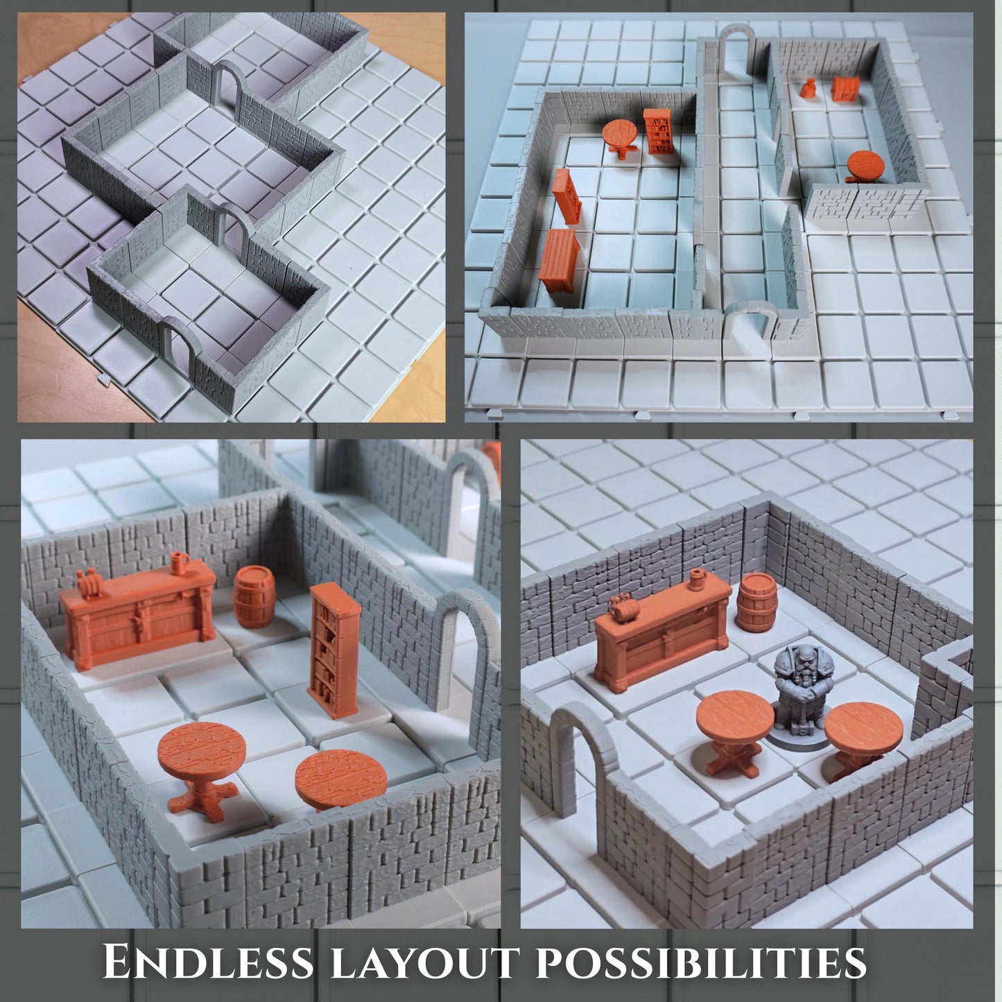 STL MEGA BUNDLE – Dungeon Builder (Classic + Flex Systems) + Tavern Props (16 Files + 3 Bonus)
