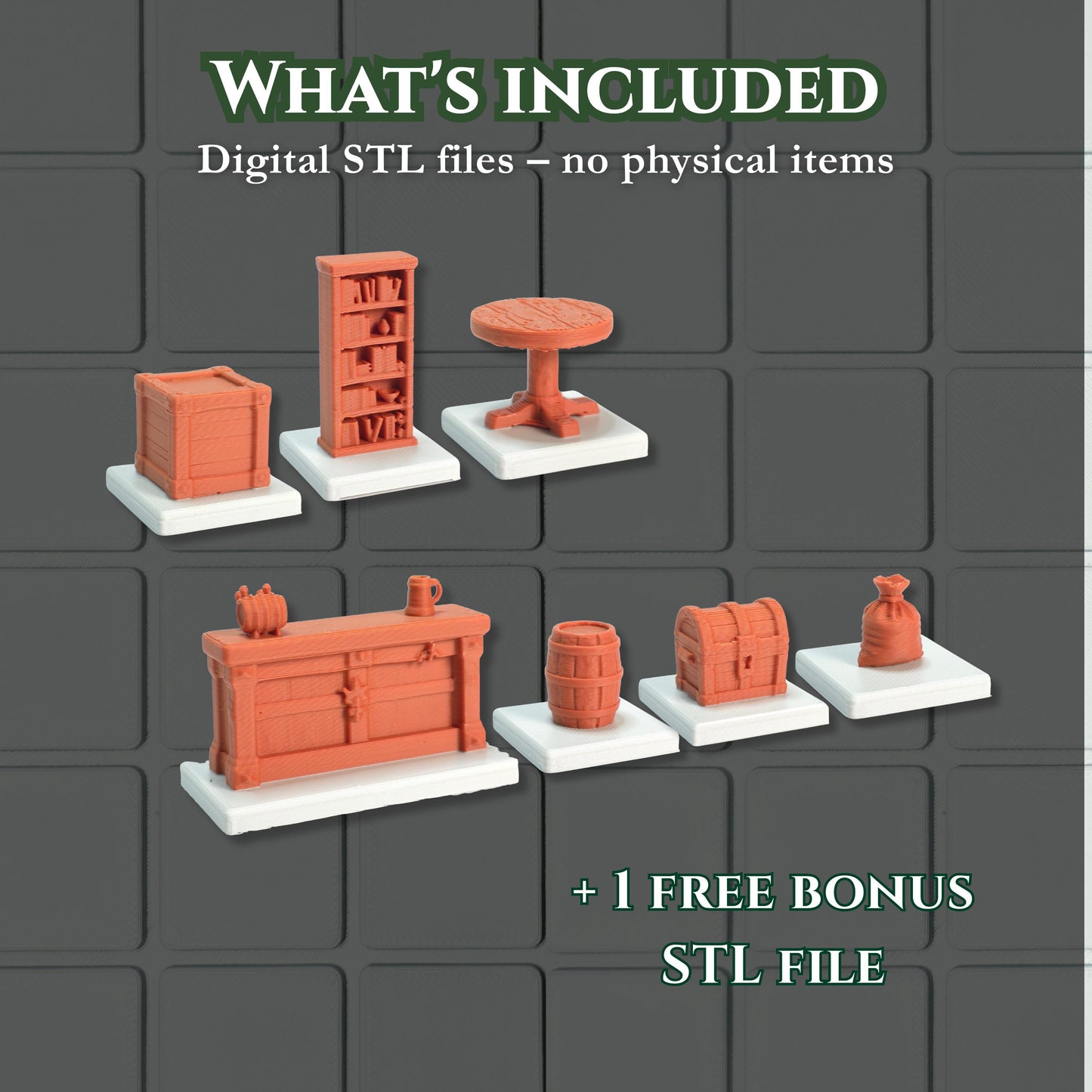 STL Tavern Props Pack (7 STL Files + 1 Bonus)