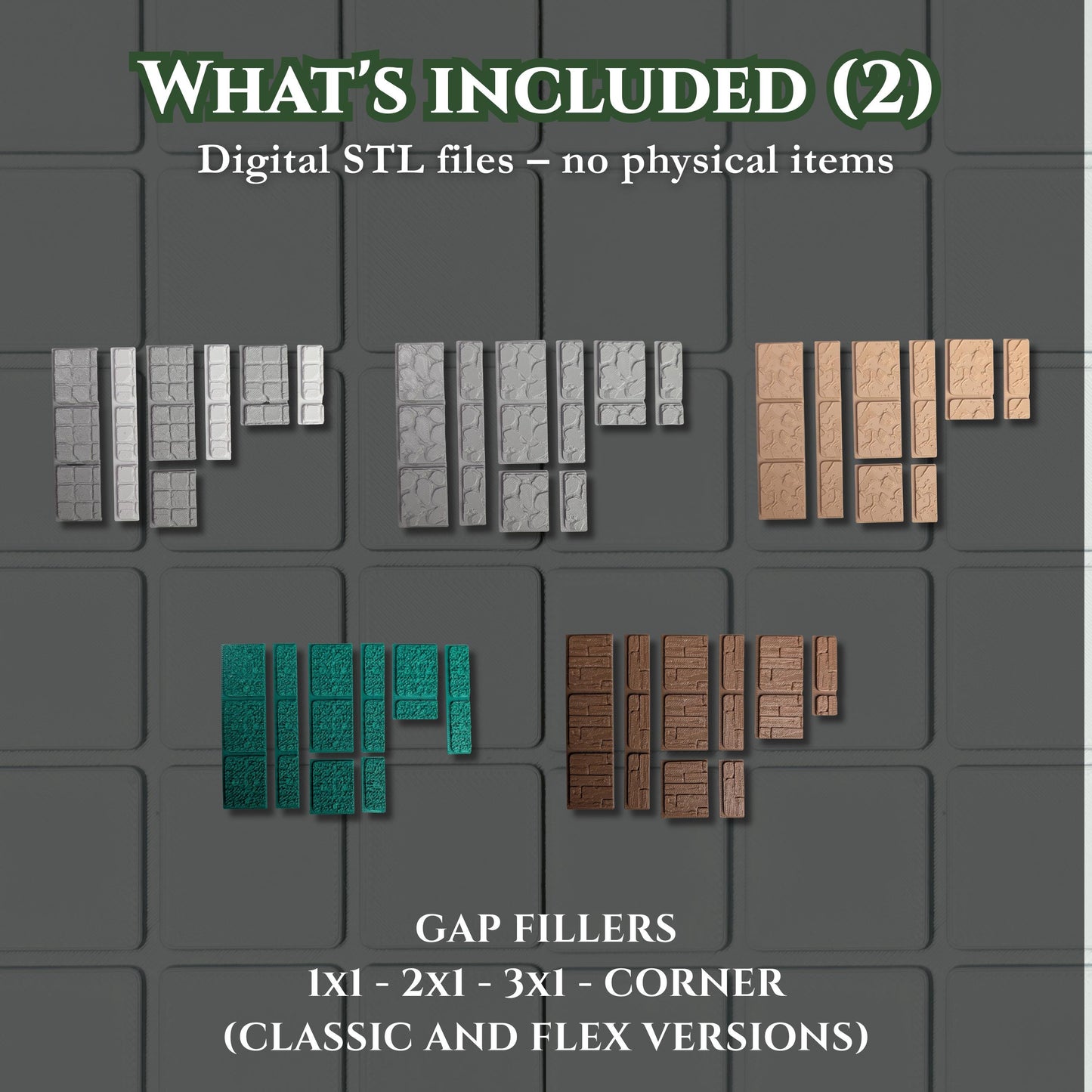 STL Modular Terrain Tiles Essential Collection – Stone, Wood, Grass, Rocky & Dirt