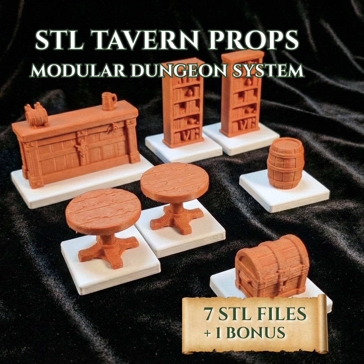 STL Tavern Props Pack (7 STL Files + 1 Bonus)