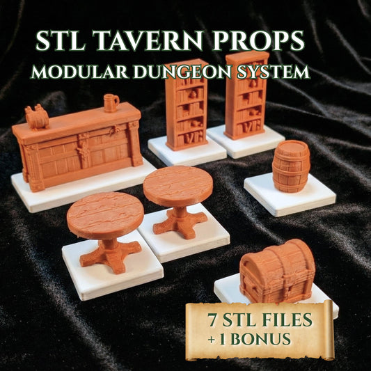 STL Tavern Props Pack (7 STL Files + 1 Bonus)