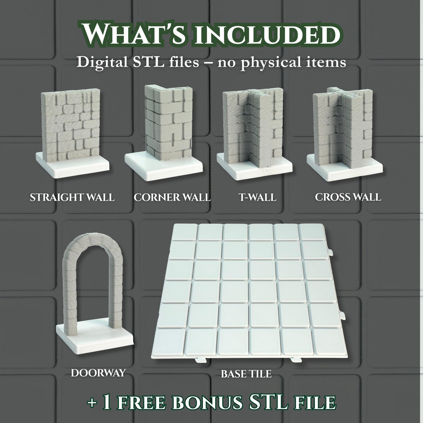 STL Core Pack – Classic Dungeon Builder (6 STL Files + 1 Bonus)